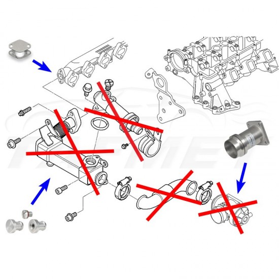 EGR Removal Delete Kit Bypass Blanking Plate for BMW with 3.0 D M57N engines