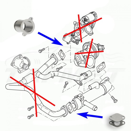EGR Valve Delete Kit for Ford Mondeo Transit with 2.0 2.2 2.4 Di TDDi TDCI engines