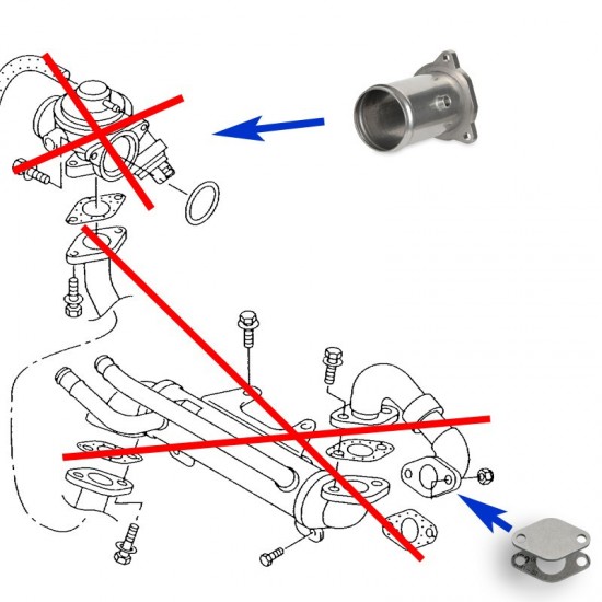 EGR Valve Delete Kit for VW Audi Seat Skoda with 1.9 TDI engines AWX AVF ASZ BTB AXC