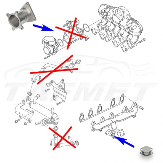EGR Removal Delete Kit Bypass Blanking Plate for VW Touareg Crafter with R5 2.5 TDI engines