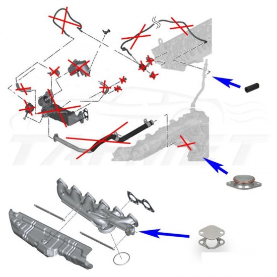 EGR VALVE + EGR COOLER DELETE KIT FOR BMW N57 N57S 3.0 DIESEL ENGINES
